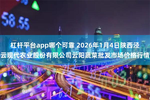 杠杆平台app哪个可靠 2026年1月4日陕西泾云现代农业股份有限公司云阳蔬菜批发市场价格行情
